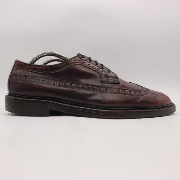 O'Sullivan Shell Cordovan Wingtip Brown Burgundy Leather Men's 10 A/C Dress shoe - Picture 1 of 11